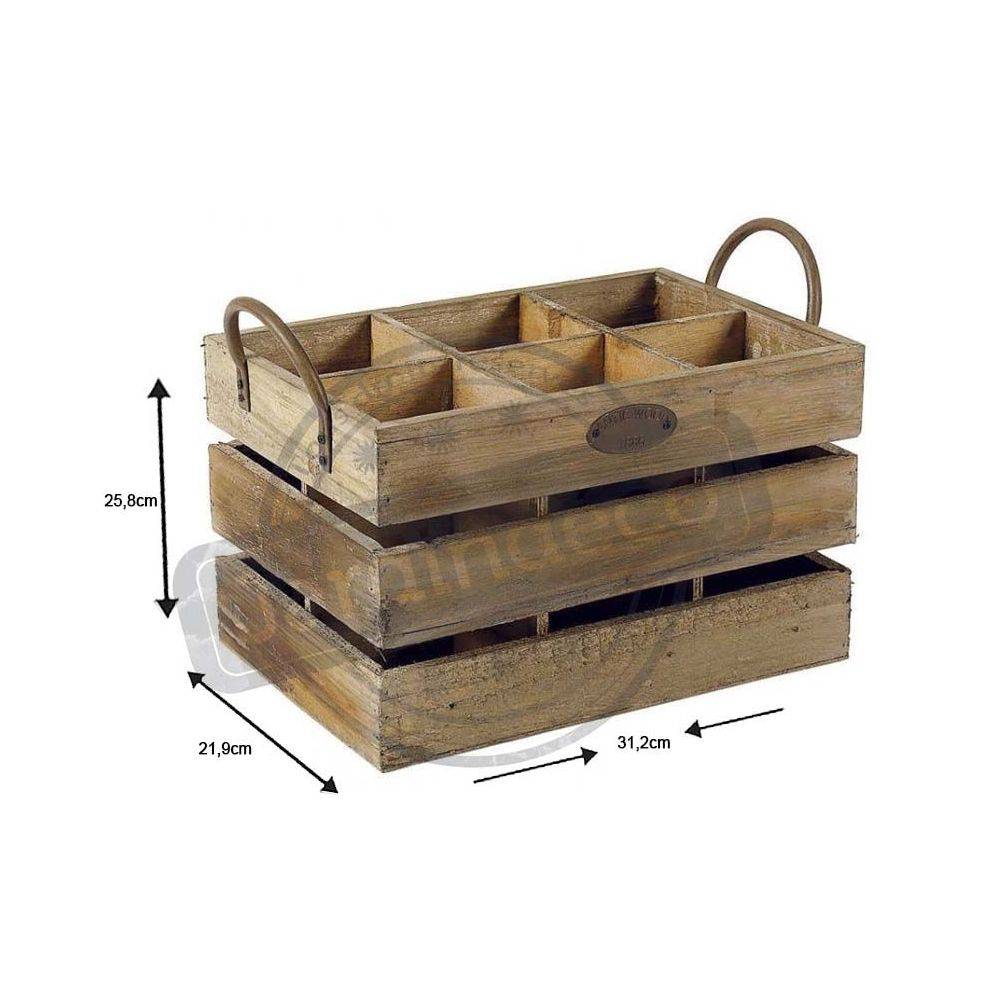 Aubry Gaspard - Caisse de rangement 6 bouteilles anses métal - Imagen 3