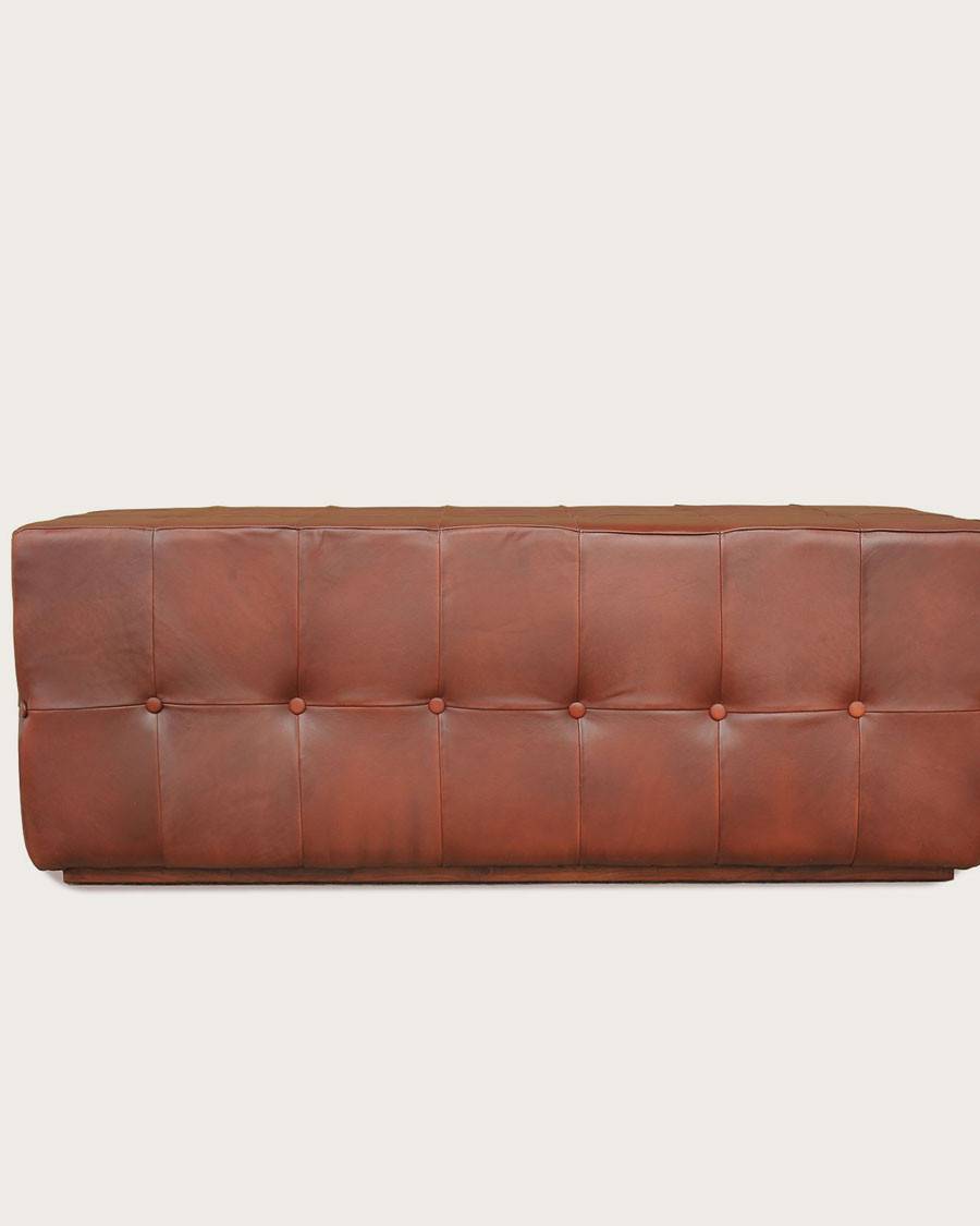 Palm - Banc rembourré en cuir marron capitonné - UNIQKA - Imagen 8