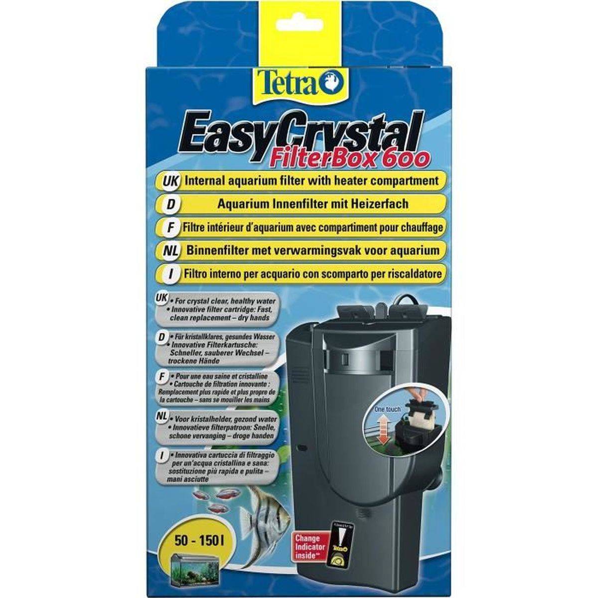 Tetra - Filtre interne pour aquarium Tetra EasyCrystal 600, 600 l/h, 7,5 W, pour 50 à 150 L, Bio+Carbon - TETRA - Image 2
