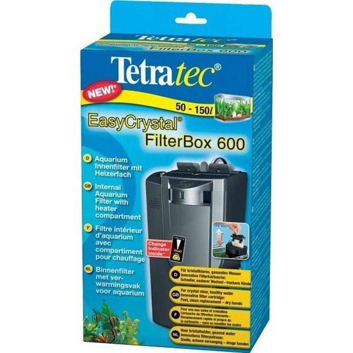 Tetra - Filtre interne pour aquarium Tetra EasyCrystal 600, 600 l/h, 7,5 W, pour 50 à 150 L, Bio+Carbon - TETRA - Image 1