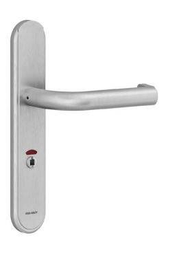 Ensemble Vercy AH200 Béquille 472U sur plaque Condamnation voyant BEZAULT entraxe 195 C7 inox brossé - 204790