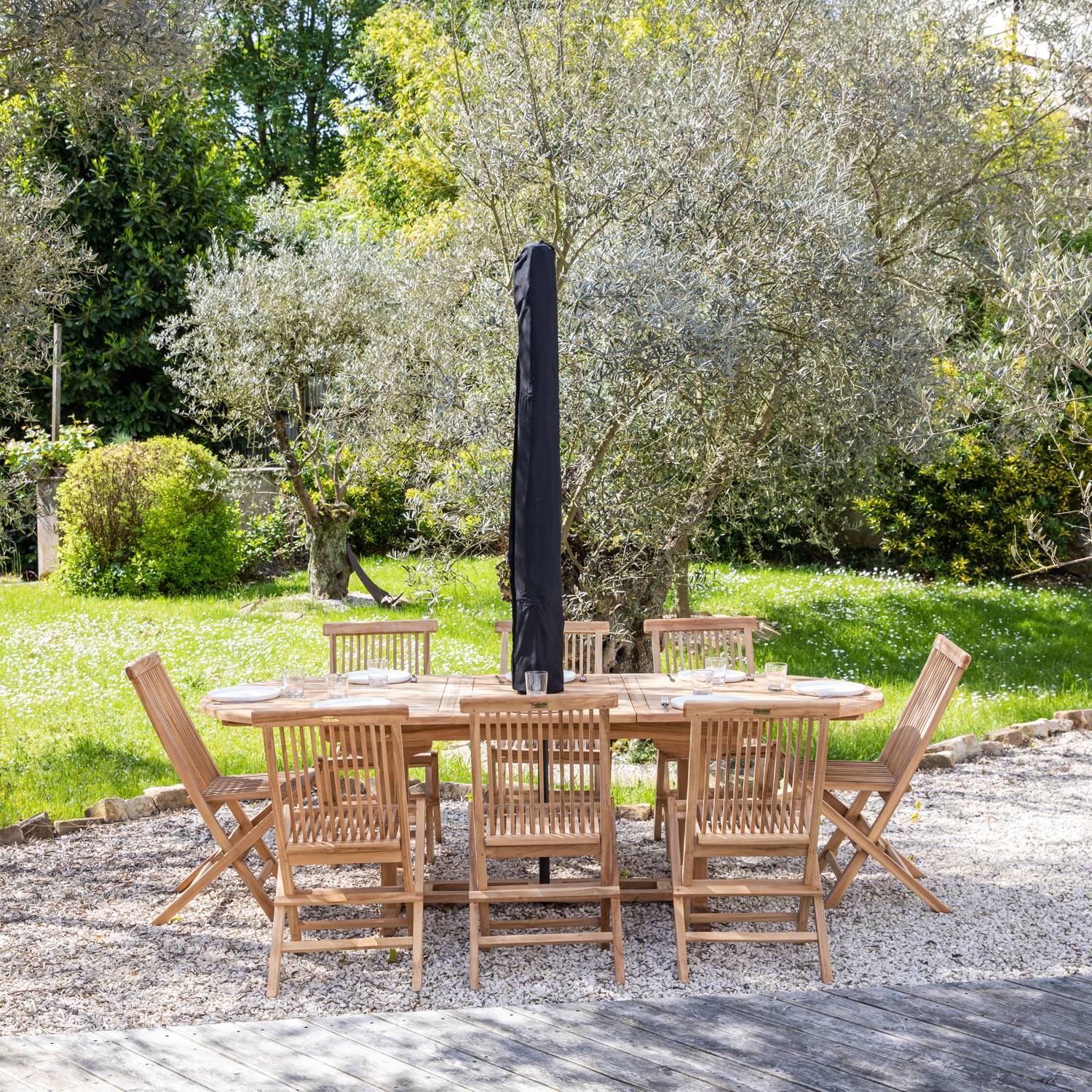 Happy Garden - Housse 200cm pour parasol droit - HAPPY GARDEN - Imagen 2