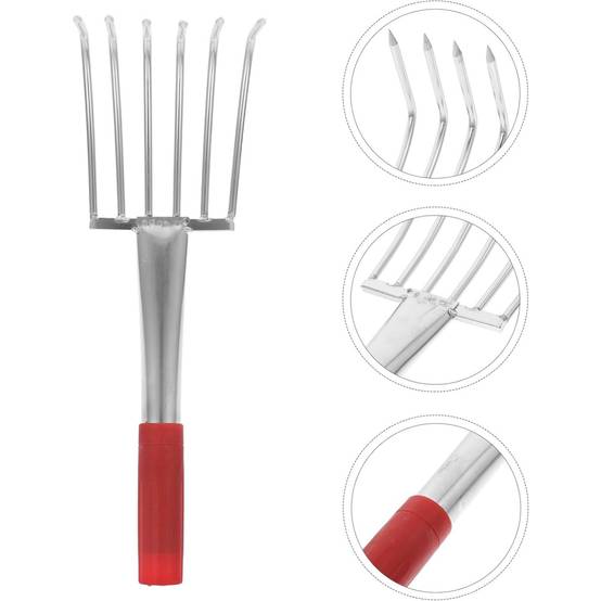 Râteau-Petit râteau-Râteau Plage Acier Inoxydable pour Coquillages Palourdes Outil Pêche Main - Living123 - Image 6