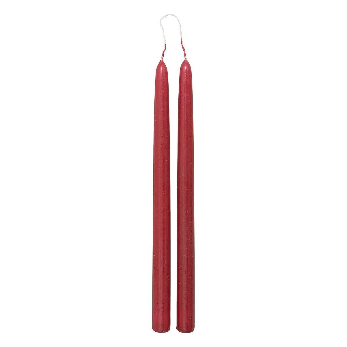 Lot de 2 Bougies Bâton "Hugo" 30cm Rouge - Image 1