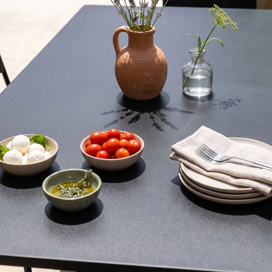 Oviala - Ensemble table de jardin et 6 chaises en métal noir Palavas - Oviala - Image 3