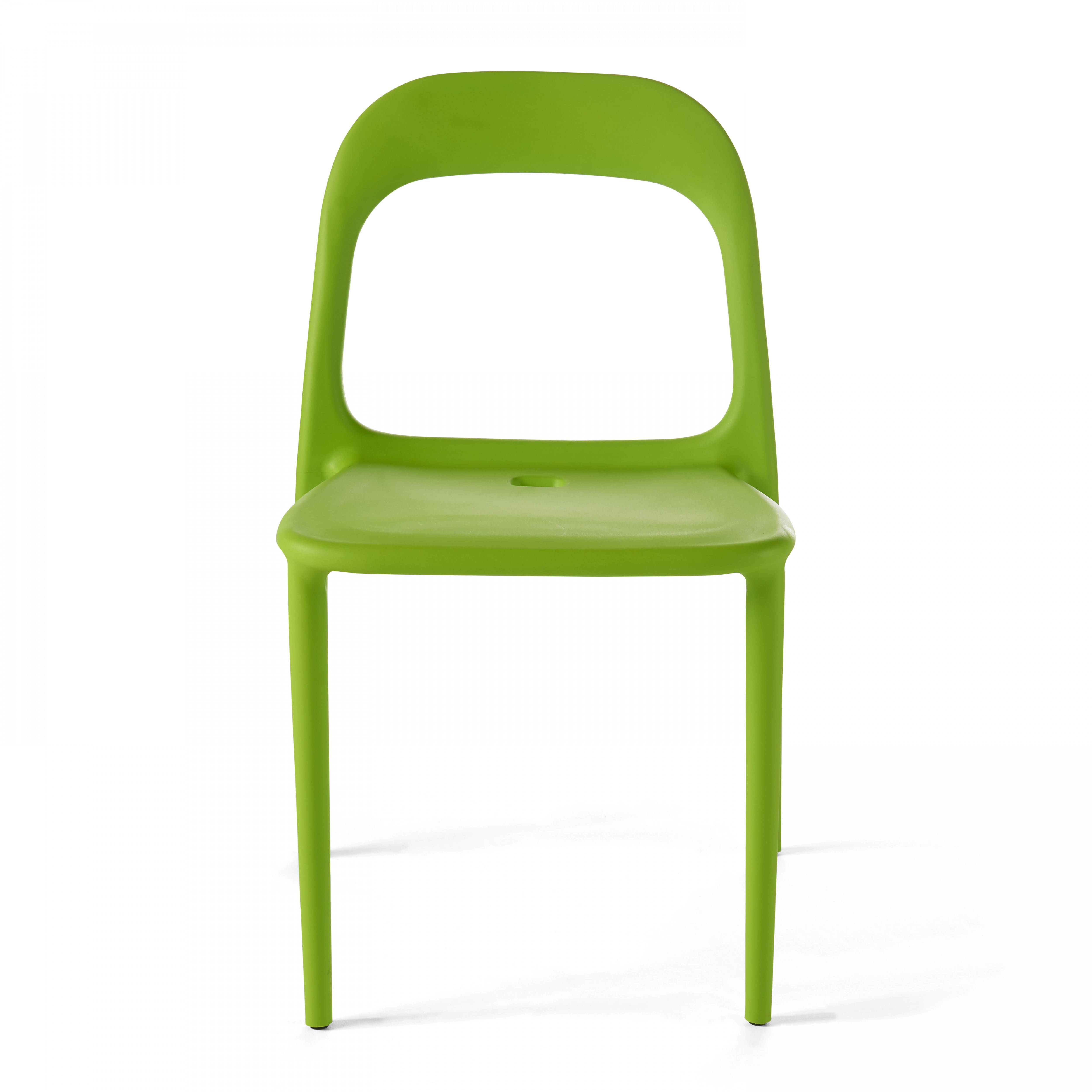 Oviala - Chaise en plastique de jardin vert Milan - Oviala - Imagen 6
