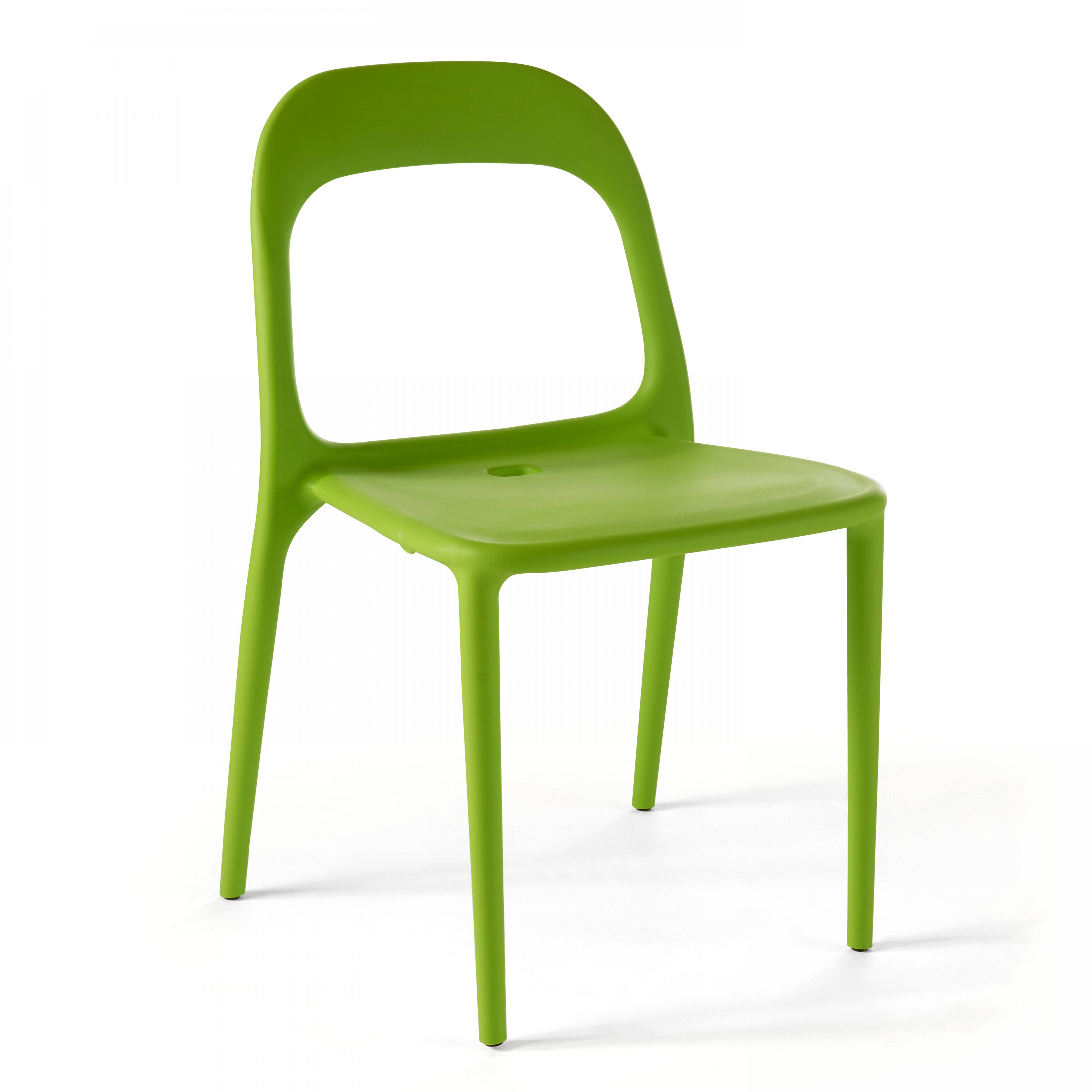 Oviala - Chaise en plastique de jardin vert Milan - Oviala - Imagen 1