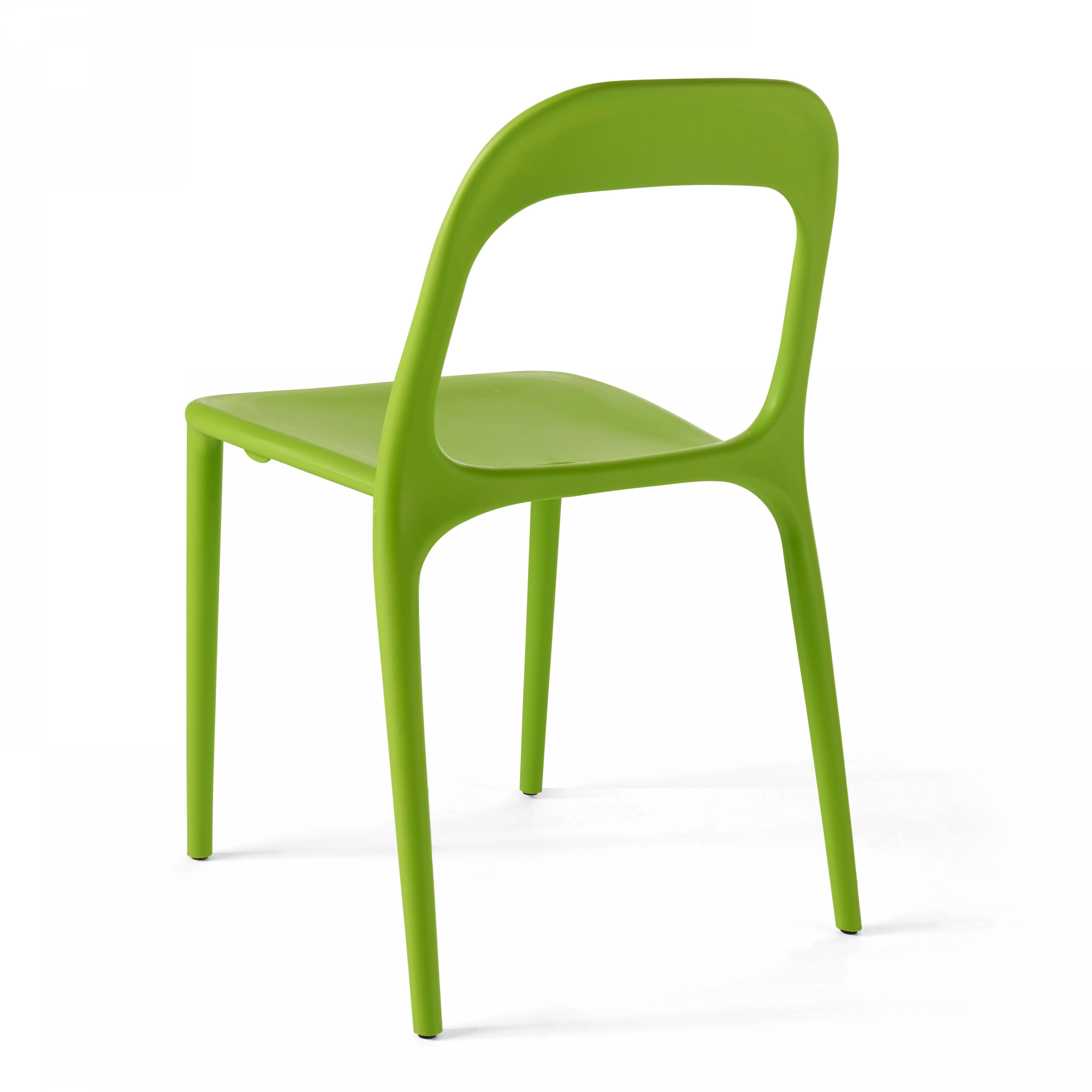 Oviala - Chaise en plastique de jardin vert Milan - Oviala - Imagen 4