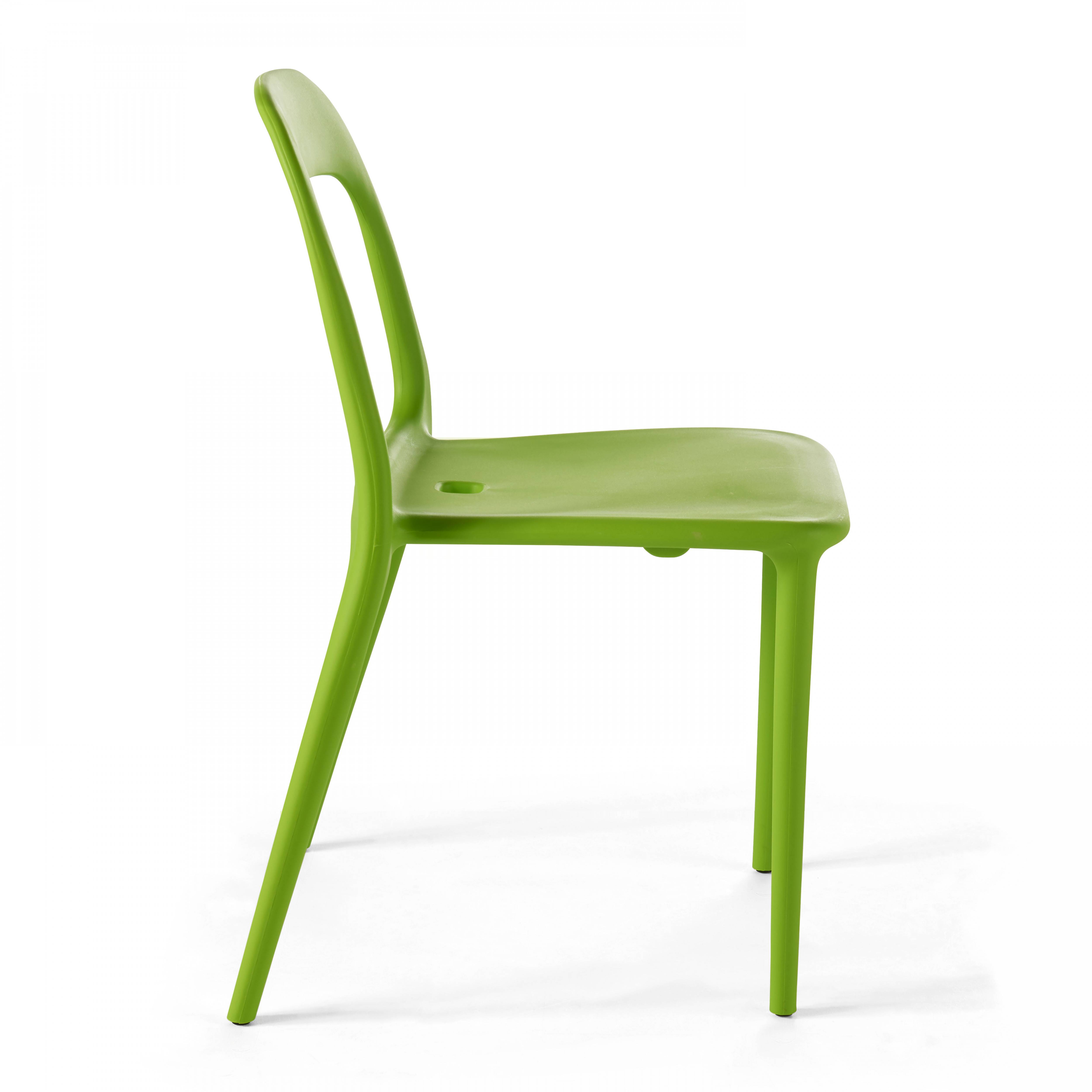 Oviala - Chaise en plastique de jardin vert Milan - Oviala - Imagen 5
