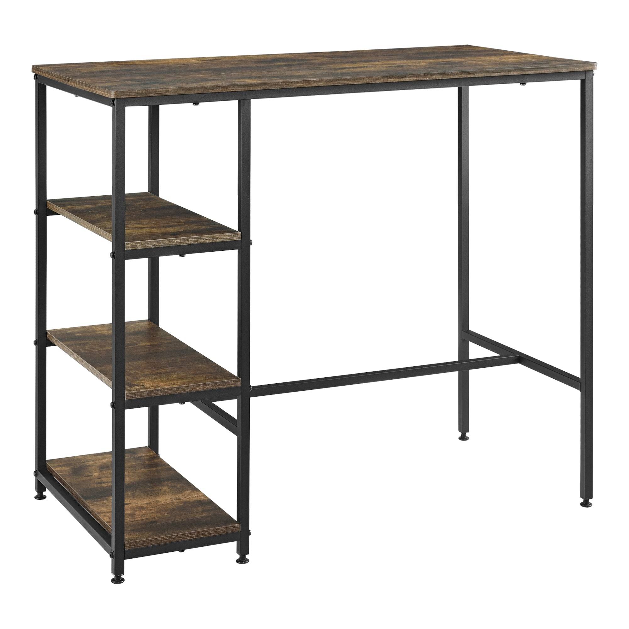 Helloshop26 - Table de bar 3 étagères 100 x 109 x 60 cm noir effet bois foncé - Imagen 1