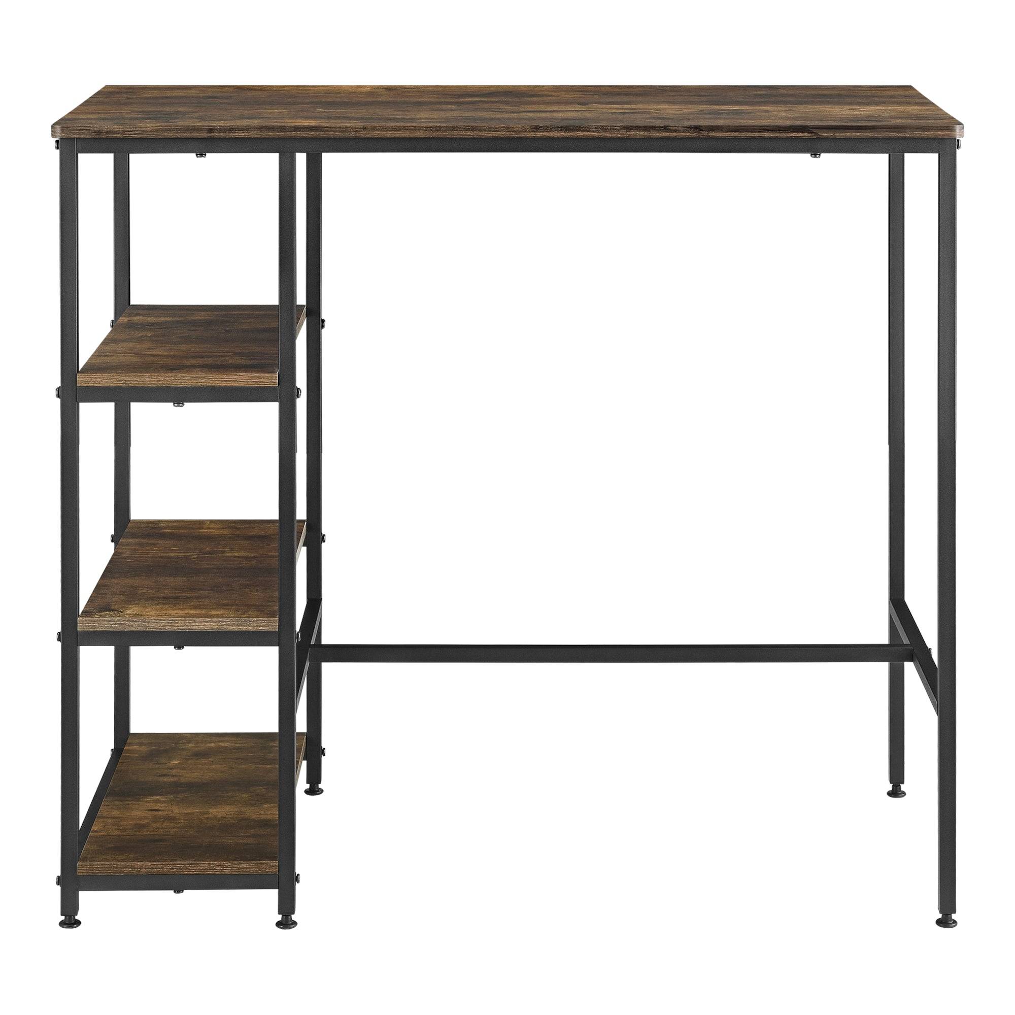 Helloshop26 - Table de bar 3 étagères 100 x 109 x 60 cm noir effet bois foncé - Imagen 3