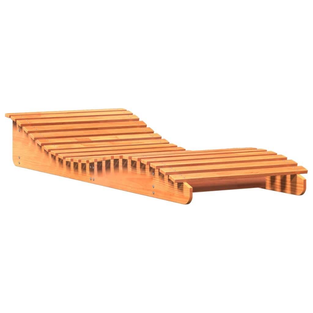 Bain de soleil - Transat - Chaise longue cire marron 205x80x31,5 cm bois massif de pin - MEUBLE PRO - Image 1