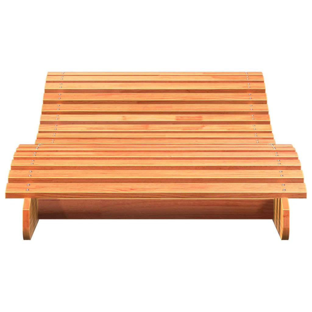 Bain de soleil - Transat - Chaise longue cire marron 205x80x31,5 cm bois massif de pin - MEUBLE PRO - Image 4