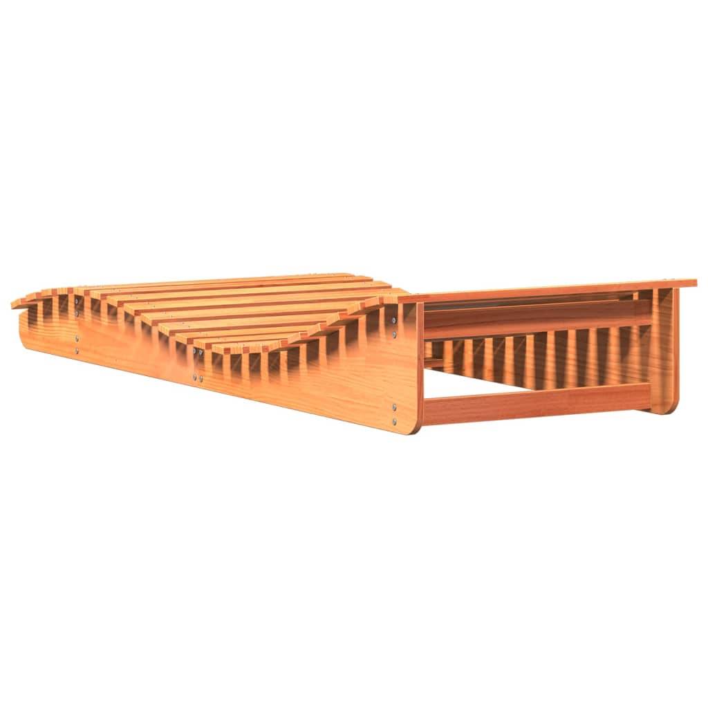 Bain de soleil - Transat - Chaise longue cire marron 205x80x31,5 cm bois massif de pin - MEUBLE PRO - Image 6