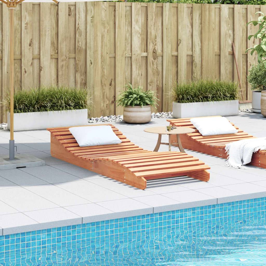 Bain de soleil - Transat - Chaise longue cire marron 205x80x31,5 cm bois massif de pin - MEUBLE PRO - Image 3
