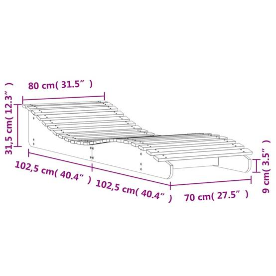 Bain de soleil - Transat - Chaise longue cire marron 205x80x31,5 cm bois massif de pin - MEUBLE PRO - Image 9