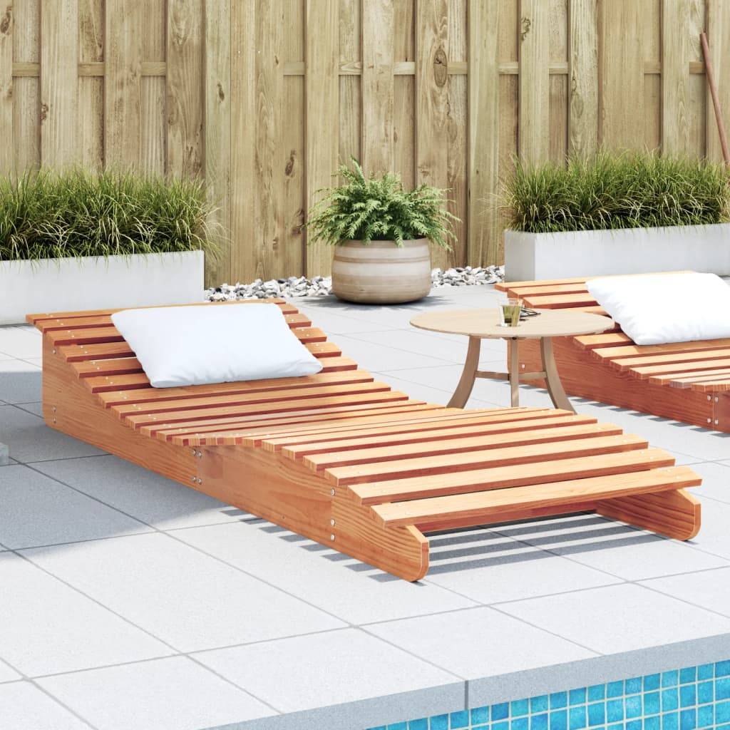 Bain de soleil - Transat - Chaise longue cire marron 205x80x31,5 cm bois massif de pin - MEUBLE PRO - Image 2