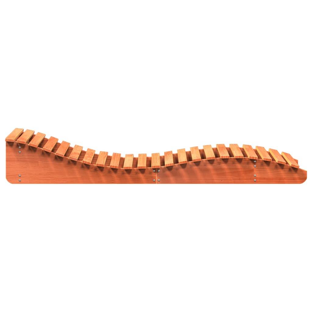 Bain de soleil - Transat - Chaise longue cire marron 205x80x31,5 cm bois massif de pin - MEUBLE PRO - Image 5