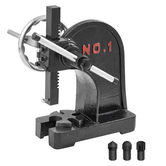 Vevor - VEVOR Presse crémaillère manuelle 1 t, volant, hauteur max 15 cm, fonte. Estampage, pliage, formage. - Image 1