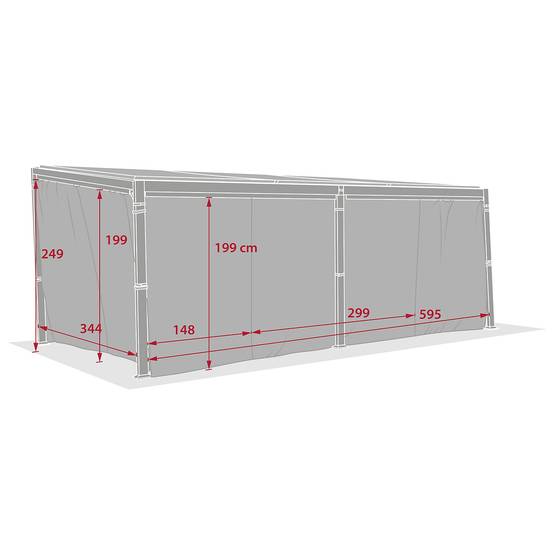 Hesperide - Rideaux pour pergola biocliamtique "Avila" Ardoise 6 x 3,5m en polyester - Hespéride - Image 4
