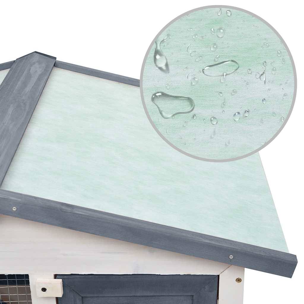 Vidaxl - Clapier d'extérieur 3 portes Gris Bois vidaXL 170837 - Imagen 2