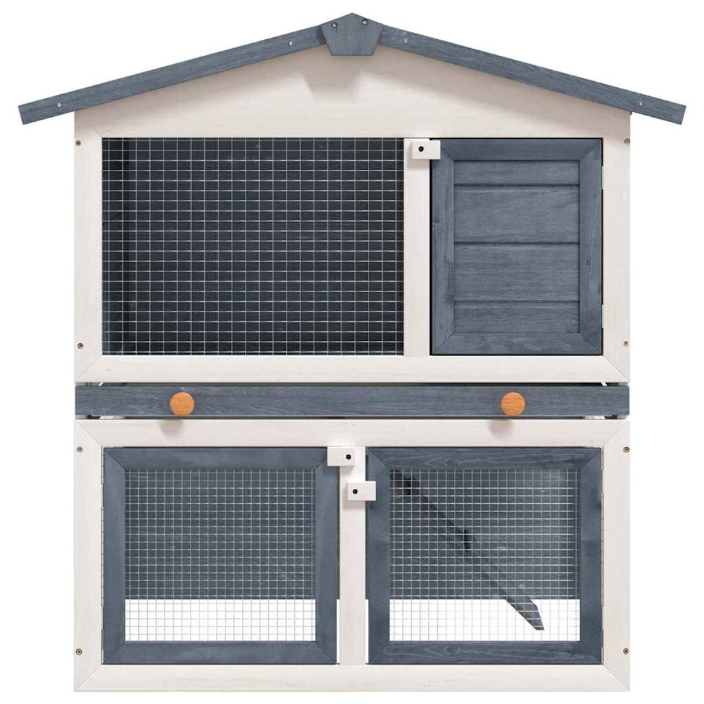 Vidaxl - Clapier d'extérieur 3 portes Gris Bois vidaXL 170837 - Imagen 1