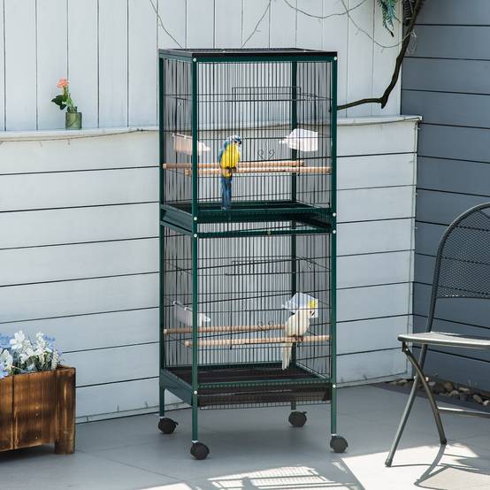 Cage à oiseaux acier 51.5 x 50 x 140 cm - PANGIVO - Image 4