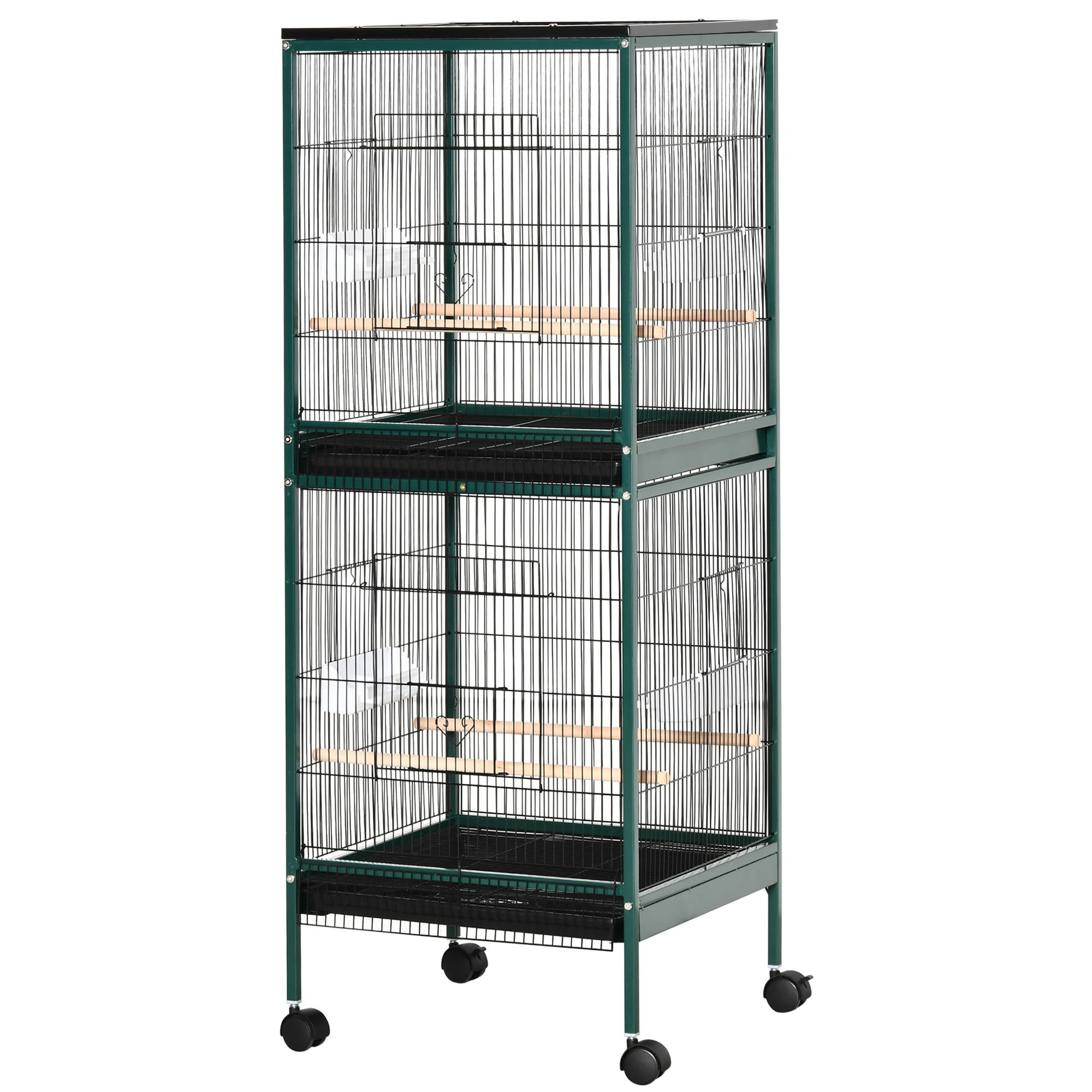 Cage à oiseaux acier 51.5 x 50 x 140 cm - PANGIVO - Image 2
