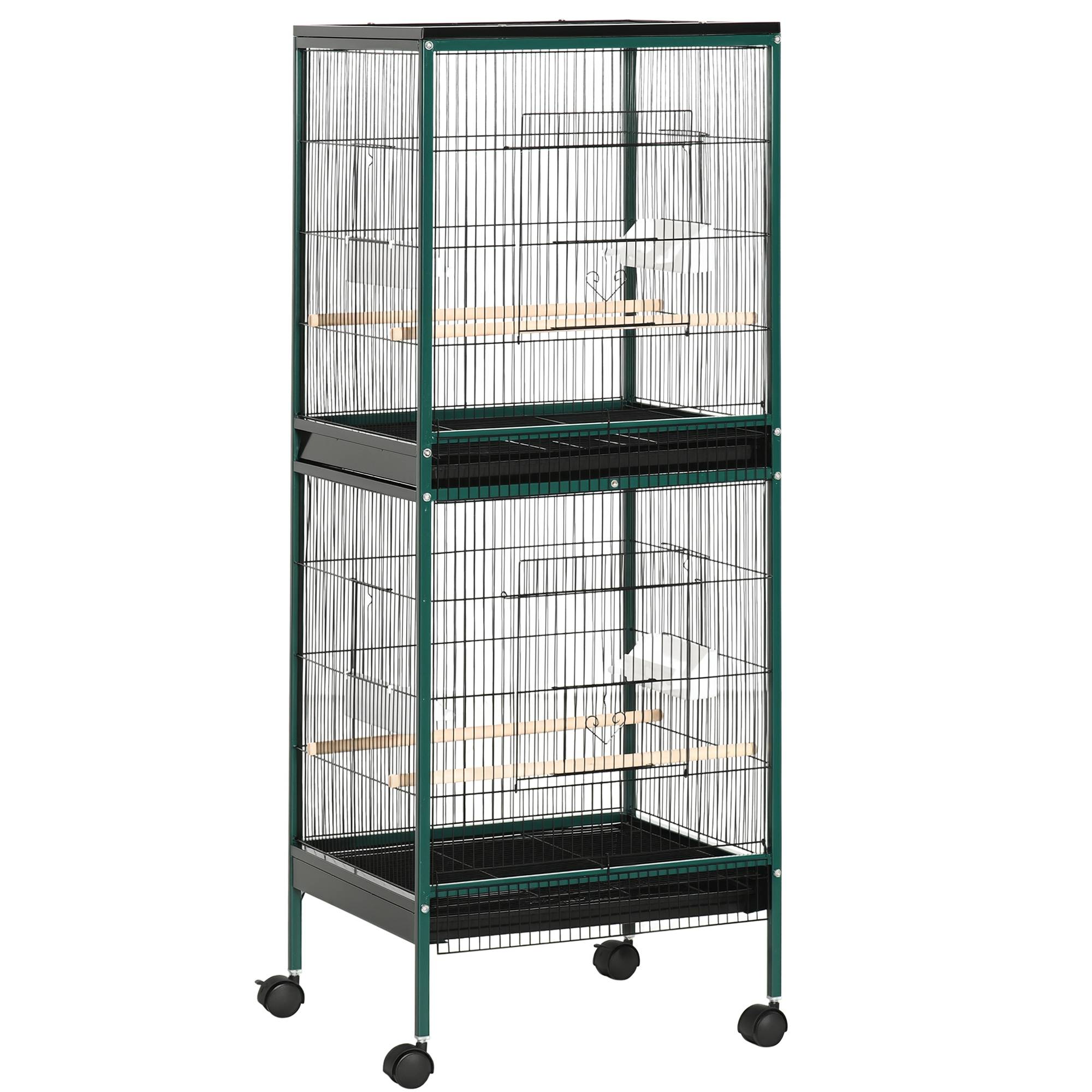 Cage à oiseaux acier 51.5 x 50 x 140 cm - PANGIVO - Image 1