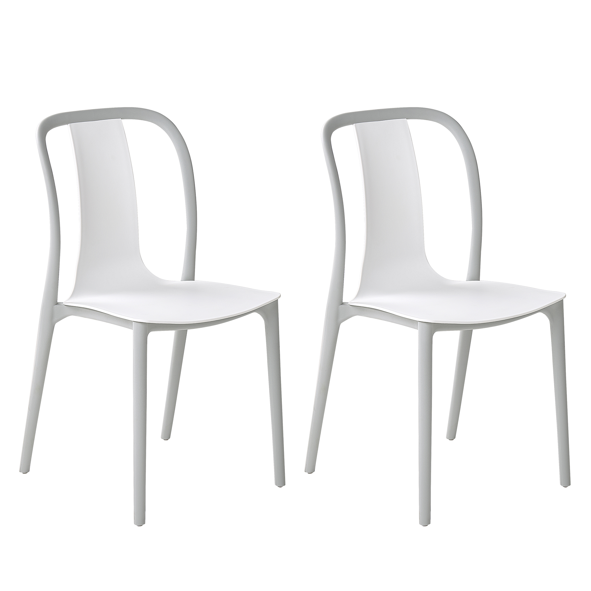 Beliani - Lot de 2 Chaises de Salle à Manger Design en Plastique Blanc et Gris Clair pour Intérieur et Extérieur au Style Moderne et Scandianave Beliani - Imagen 1