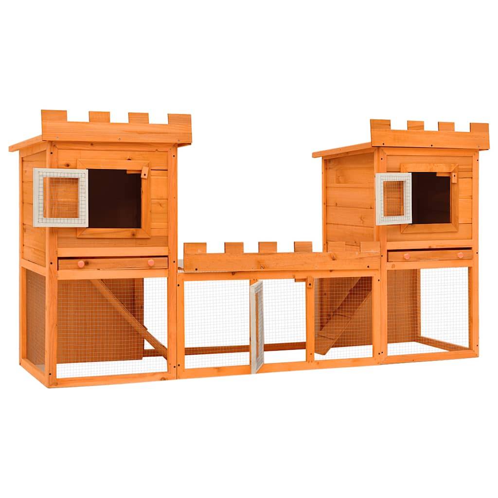 Vidaxl - Clapier large d'extérieur avec maison double vidaXL 170174 - Imagen 8