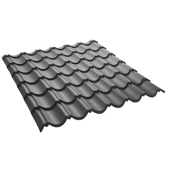 Panneau tuile facile 1030 X 950 MM en acier galvanisé laqué mat - Coloris - Gris anthracite mat, Largeur - 950 mm, Longueur - 1030 mm - Image 1