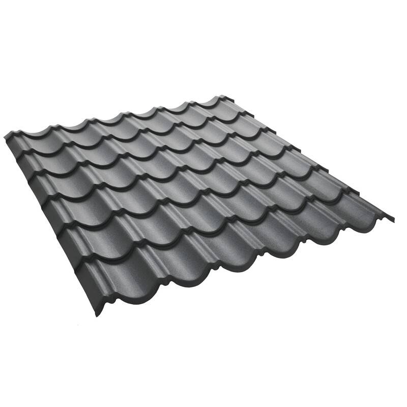 Panneau tuile facile 1030 X 950 MM en acier galvanisé laqué mat - Coloris - Gris anthracite mat, Largeur - 950 mm, Longueur - 1030 mm - Image 1