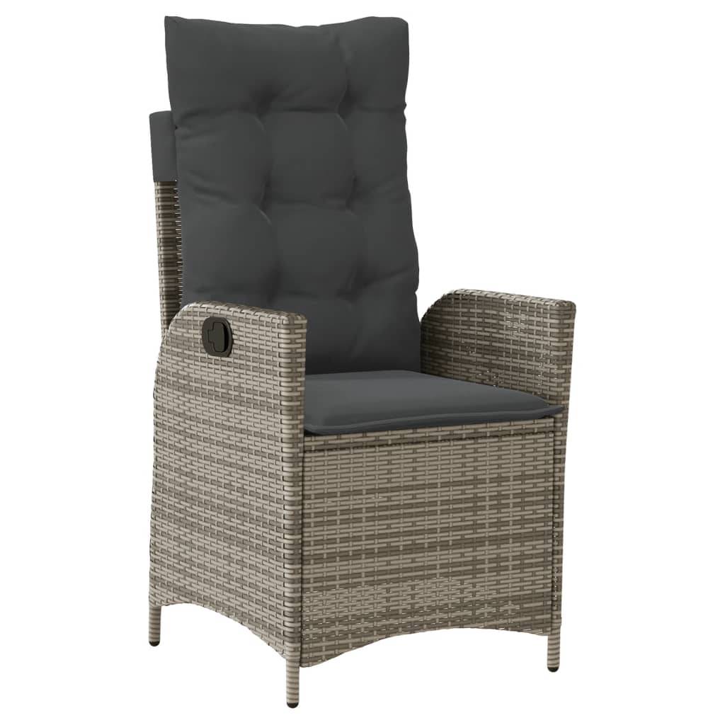 vidaXL 2X Chaises de Jardin avec Coussins Fauteuils de Patio Chaises de Salle à Manger d'Extérieur Fauteuils de Terrasse Résine Tressée Gris