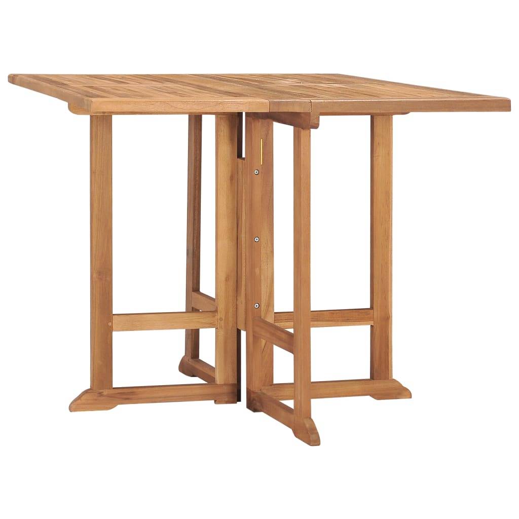 Table à dîner pliable bois de teck Ø90 x 75 cm, Poids :19.1kg - PANGIVO - Image 1