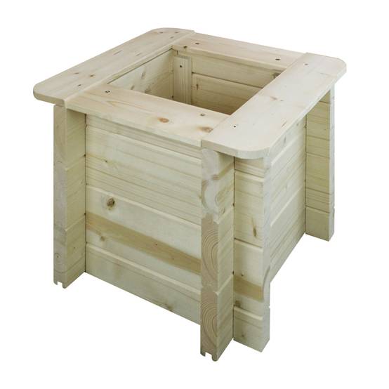 Timbela - Carre Potager Exterieur Bois 38x38xH35 cm - Jardinieres Exterieur pour Fleurs, Herbes aromatiques, Légumes- 28 mm d’épaisseur - Timbela M610 - Image 3