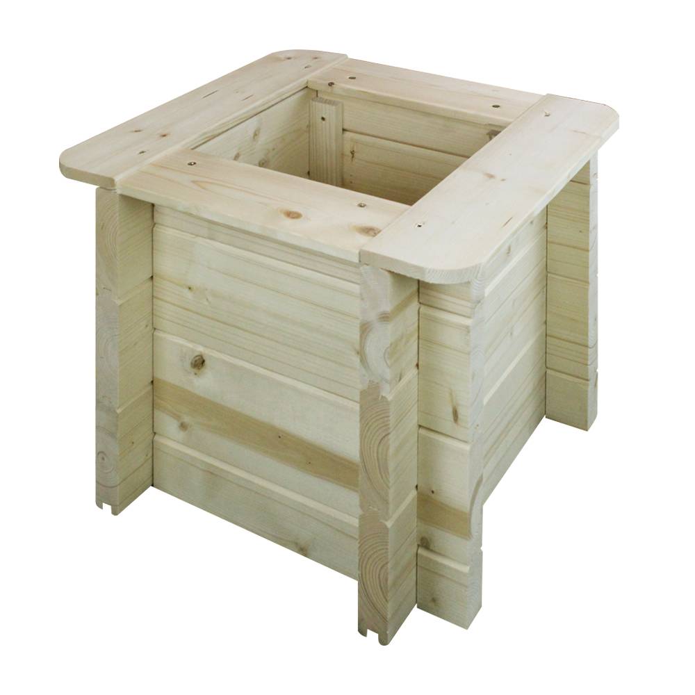 Timbela - Carre Potager Exterieur Bois 38x38xH35 cm - Jardinieres Exterieur pour Fleurs, Herbes aromatiques, Légumes- 28 mm d’épaisseur - Timbela M610 - Image 3