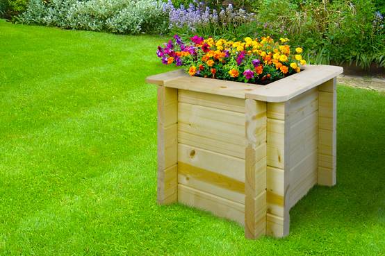 Timbela - Carre Potager Exterieur Bois 38x38xH35 cm - Jardinieres Exterieur pour Fleurs, Herbes aromatiques, Légumes- 28 mm d’épaisseur - Timbela M610 - Image 4