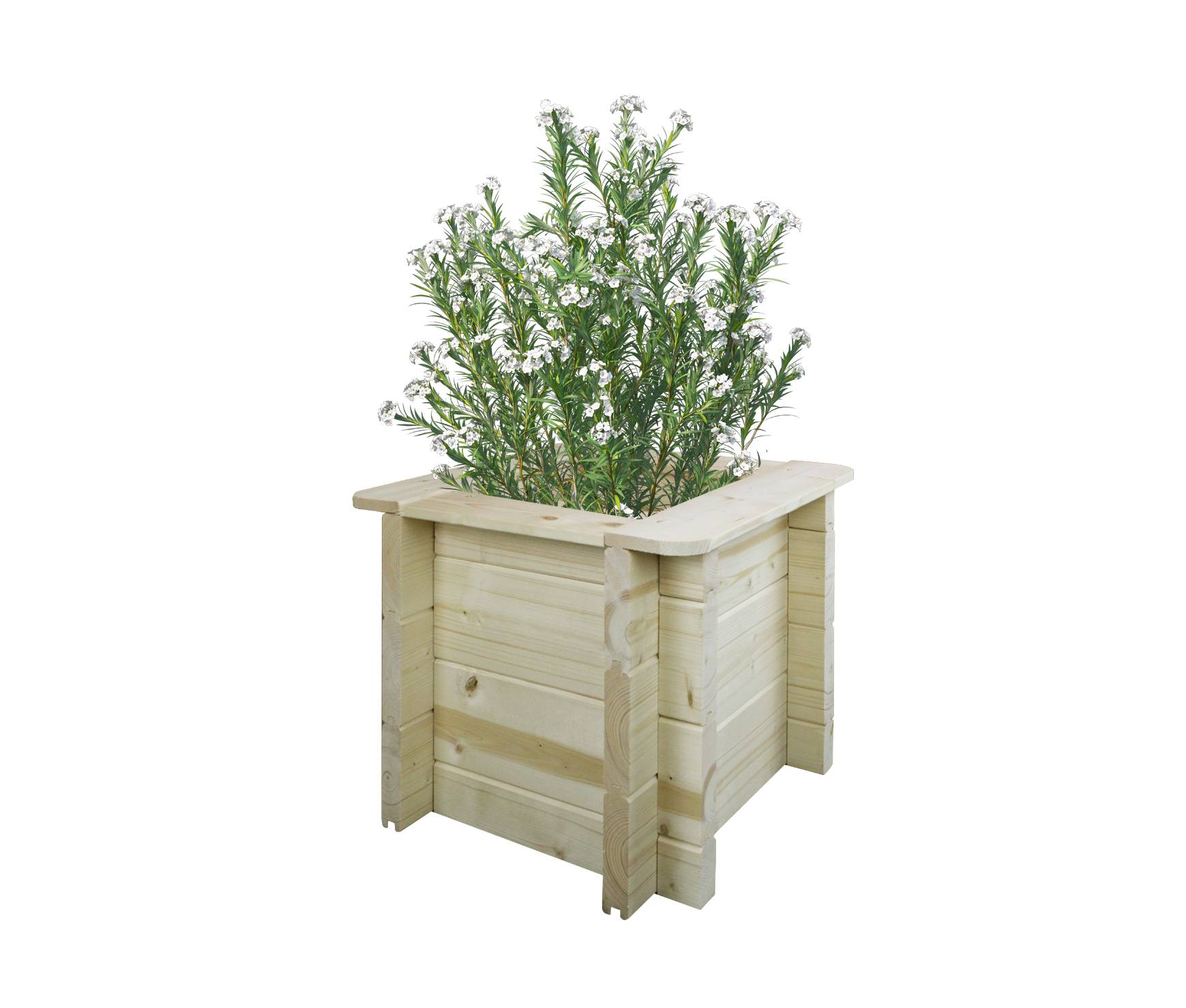 Timbela - Carre Potager Exterieur Bois 38x38xH35 cm - Jardinieres Exterieur pour Fleurs, Herbes aromatiques, Légumes- 28 mm d’épaisseur - Timbela M610 - Image 2