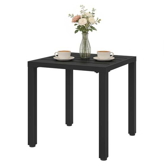Table d'appoint carrée métal pour balcon et terrasse résistante 45cm noir - ComfortXL Outdoor Living - Image 2