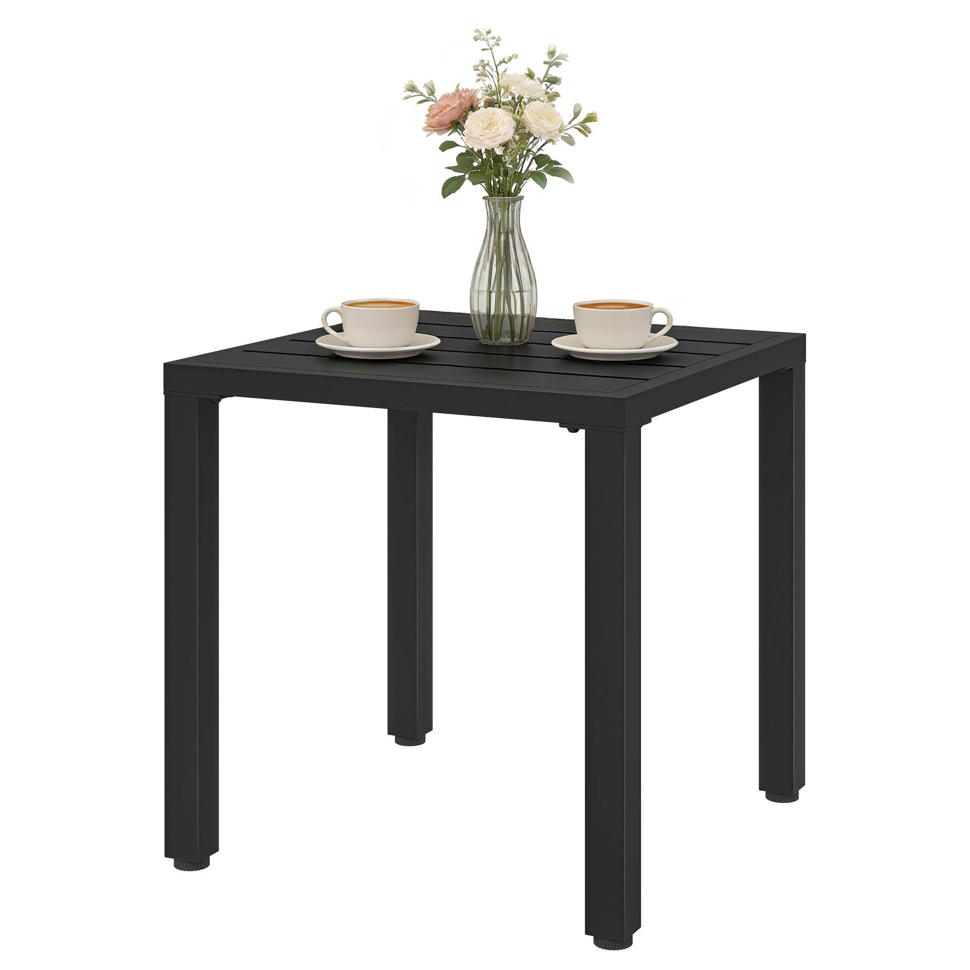 Table d'appoint carrée métal pour balcon et terrasse résistante 45cm noir - ComfortXL Outdoor Living - Image 2