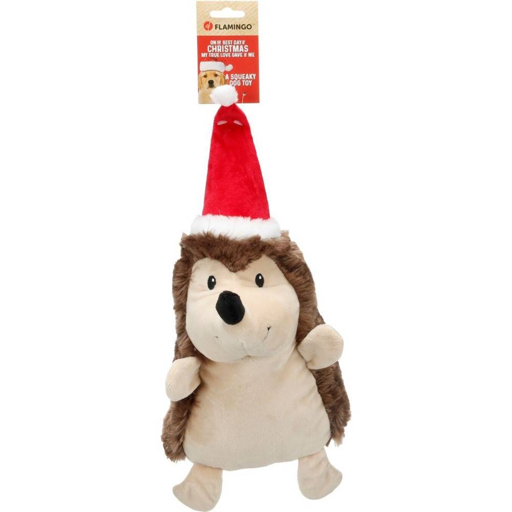 Flamingo - Jouet peluche hérisson brun Siegy Noël pour chien sonore 46 cm - Image 2
