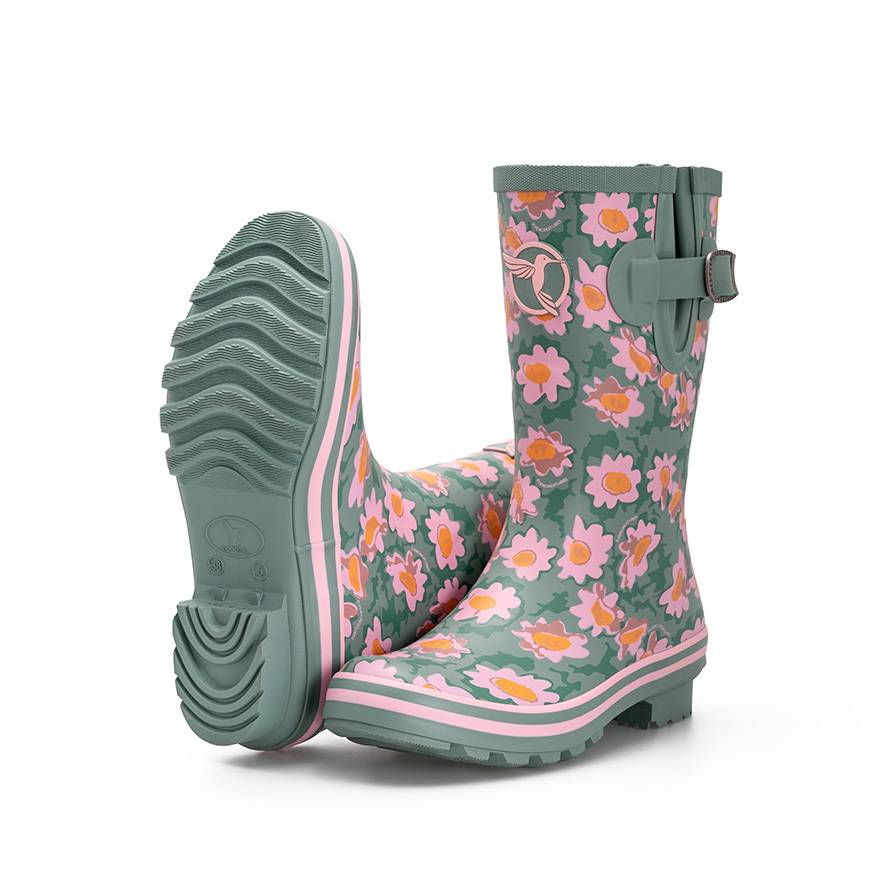 Rouchette - DAISIES Wellies Short Green Rouchette - Image 2