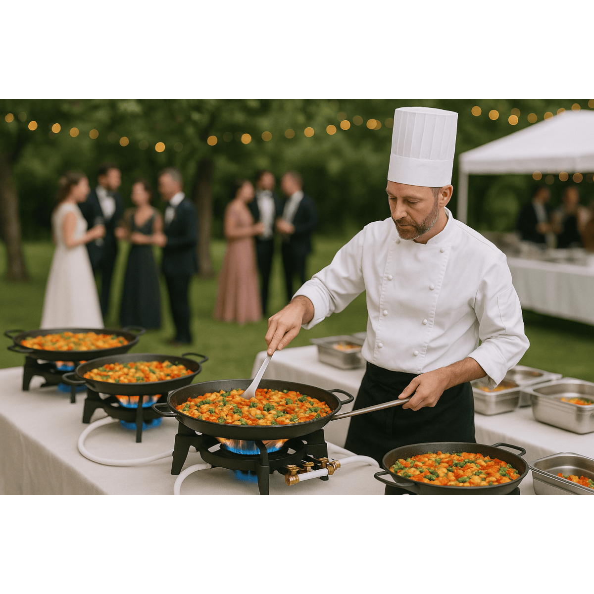 Réchaud à gaz 8,6 kW portable fonte, 3 brûleurs, Ø30 cm, réchaud extérieur butane/propane pour paella et réception KEMPER - Imagen 2