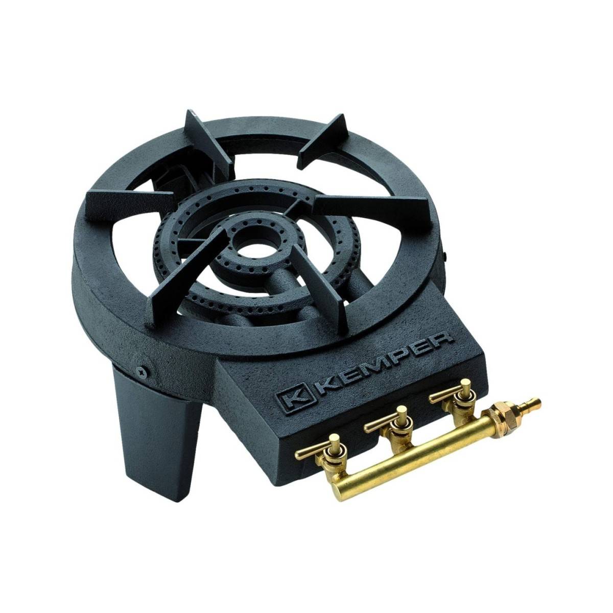 Réchaud à gaz 8,6 kW portable fonte, 3 brûleurs, Ø30 cm, réchaud extérieur butane/propane pour paella et réception KEMPER - Imagen 6