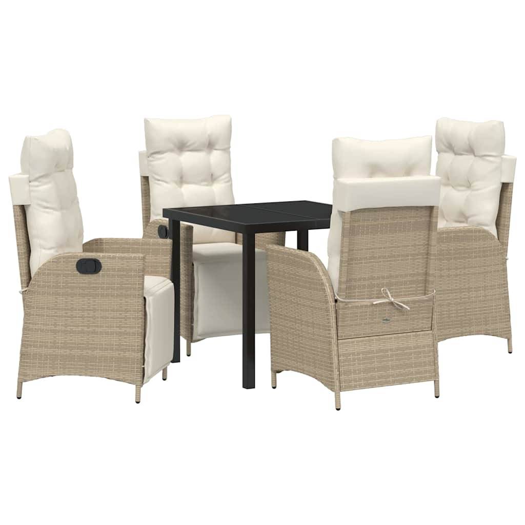 Ensemble table et chaises de jardin 4 personnes en résine tressée Beige – ComfortXL Outdoor Living - Image 2