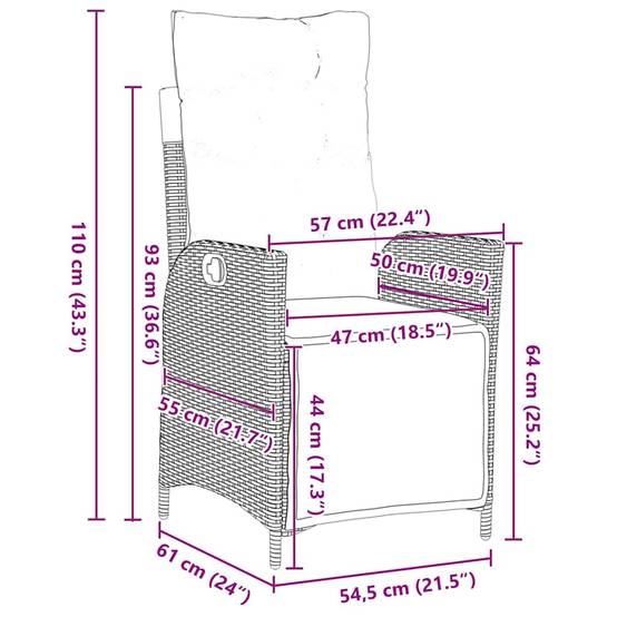 Ensemble table et chaises de jardin 4 personnes en résine tressée Beige – ComfortXL Outdoor Living - Image 8
