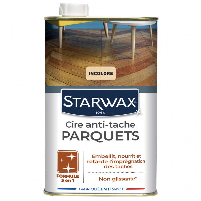 Starwax - Cire Starlon anti-tache pour parquets cirés 1L (différentes teintes) STARWAX - Ton / Contenance: Bois Foncés / 1 L - Image 1