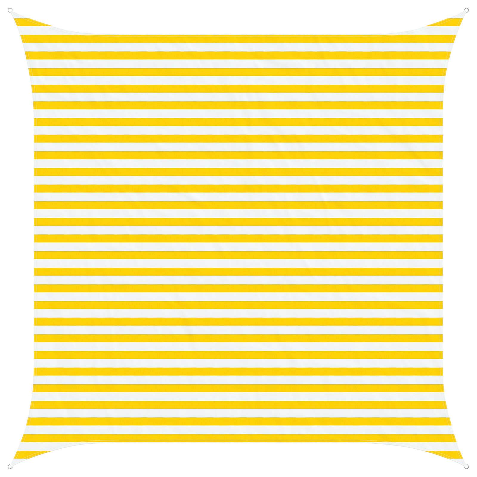 Voile d'ombrage polyester Oxford jaune et blanc 360 x 360 cm - PANGIVO - Image 1