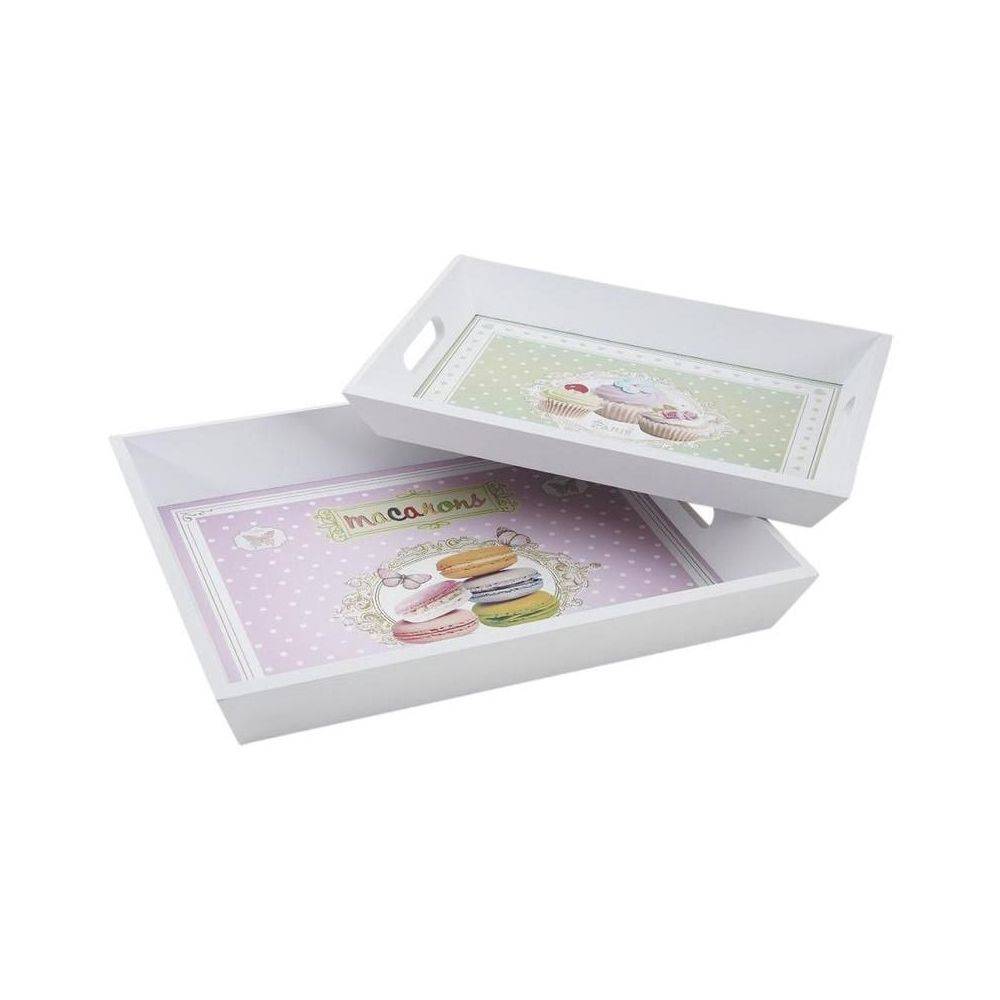 Aubry Gaspard - Plateaux en bois Gâteaux (Lot de 2) - Imagen 2